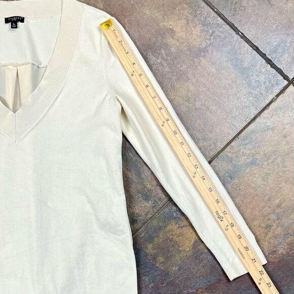 Talbots Women's V-Neck Pullover Cream Sweater Petite Small - Picture 5 of 10